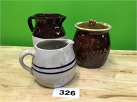 Vintage Ceramic Pitchers & Cookie Jar
