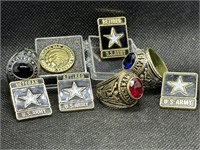 Military Label Pins & Rings