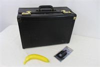 Vintage Black Vinyl Business Case & Luggage Tag