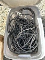 LARGE TOTE FILLED W/ EXTENSION CORDS