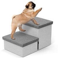 Dog Stairs with Storage, Foldable Dog Steps for Sm