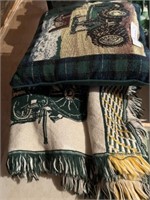 John Deere Lap Blanket with Decorative Pillow
