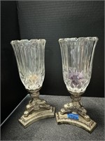 Glass And Metal Vases