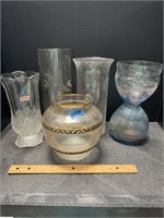 5pc Glass Vases
