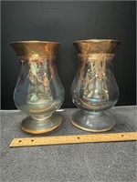 Vintage Italian Blue & Gold Vases