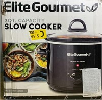 Elite Gourmet 3-Quart Slow Cooker  Black