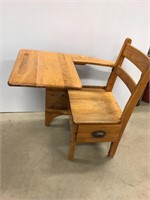 Child’s wood school desk. Great shape.