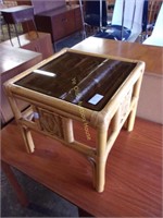 Bamboo and Glass Side Table
