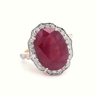 14ct R/W/G Ruby ring