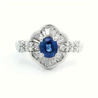 Platinum Ceylon sapphire 0.51ct ring