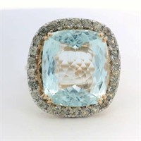 14ct Y/G Aquamarine 11.06ct ring