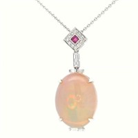 18ct W/G Opal 9.17ct pendent