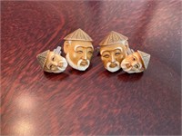 ASIAN INSPIRED CUFF LINKS VINTAGE