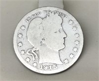 OF) 1915 BARBER QUARTER, VERY GOOD CONDITION