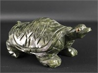 Vintage Carved Green Marble Turtle