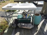 CLEANING TABLE, PLANTER ON DECK, 2 BUOYS