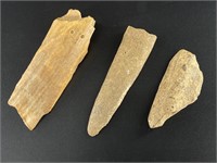 3 Ancient ivory fragments, longest is about 5.5"