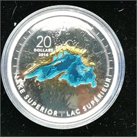 2014 CANADA $20 CANADIAN SILVER COIN LAKE SUPERIOR