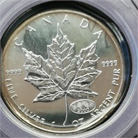 2000 CANADIAN $5 SILVER MAPLE LEAF