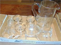 (2) flats etched glass set