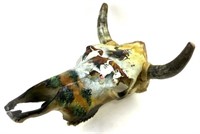 Hand Painted Steer Skull
