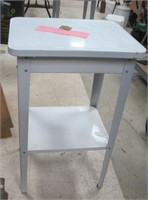metal stand with white enamel top