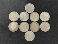 10 - 1920'S PEACE SILVER DOLLARS