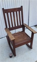 Mission style oak rocking chair