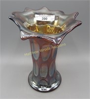 Fenton 7.5" purple Thumbprint JIP vase