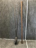 Old Waffle Iron and Measuring Stick Bundle