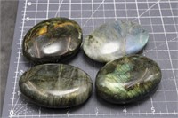 4, Large High Quality Labradorite Palm Stones