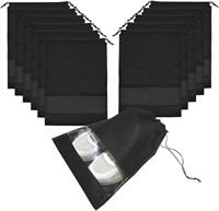 Lot of 2 packs: 24 Travel Shoe Bags  Black