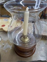 Wood base candleholder 12.5"
