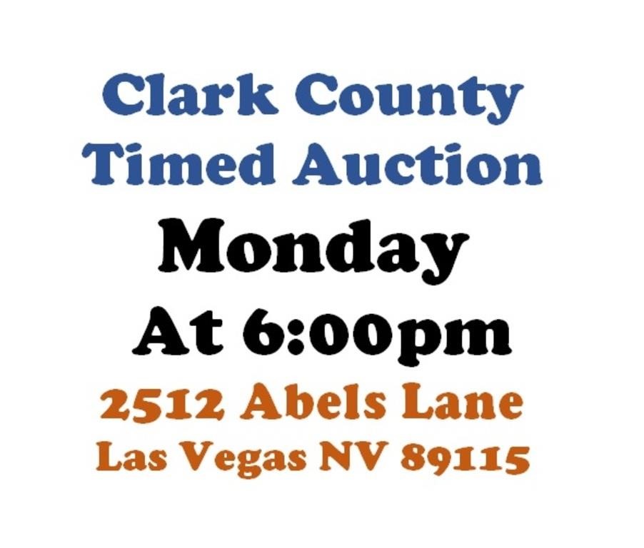 MONDAY@6pm - Clark County Timed Online Public Auction - 6/3