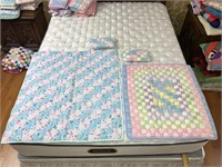 Handmade Baby Quilts & Pillows #107 Floral/Gingham