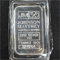 1 oz Fine Silver Bar - JM