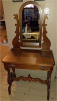 Walnut fruit carved dressing table