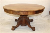 Antique Mahg. Pedestal Table w/ ball & talon feet