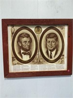 Framed Lincoln & Kennedy Picture -