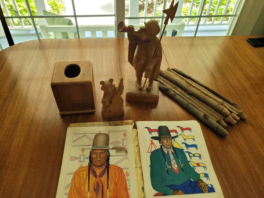 Native American Prints and Wood Carvings