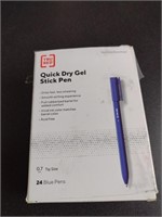 Blue Quick Dry Gel Stick Pen