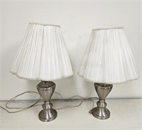 Pair of Silver Table Lamps- Needs Dusting