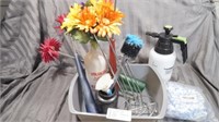 Garden Sprayer, mop, flowers