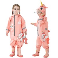 Size M - Fewlby Kids Puddle Suit Rain Suit Boys Gi
