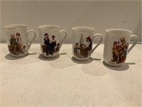 A Group of Four Norman Rockwell Coffee Mugs