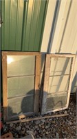 Vintage single pane windows lot of two pieces