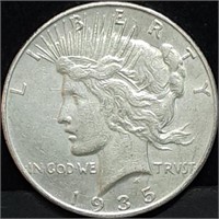 1935 Peace Silver Dollar, Better Date, High Grade