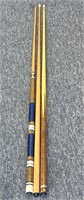 (3) Wood Pool Cues 
(One marked ‘The Disco’)