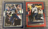 (2) Mint DK Metcalf Red Press and Jersey Card