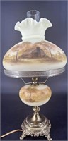 Beautiful Fenton Hp Student Lamp Cabin In The